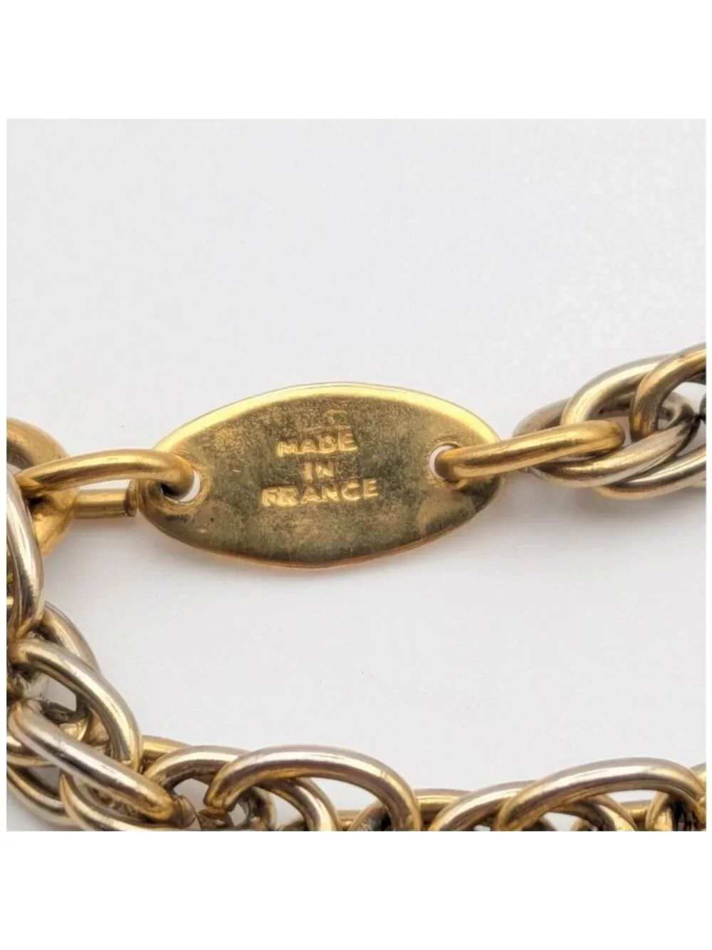 Chanel Pendant CC Logo Loupe Gold Chain First Era Vintage Necklace